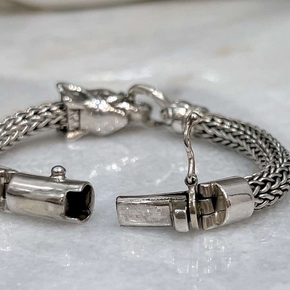 Sterling Silver Woven Link Elephant Bracelet - Picture 11 of 13